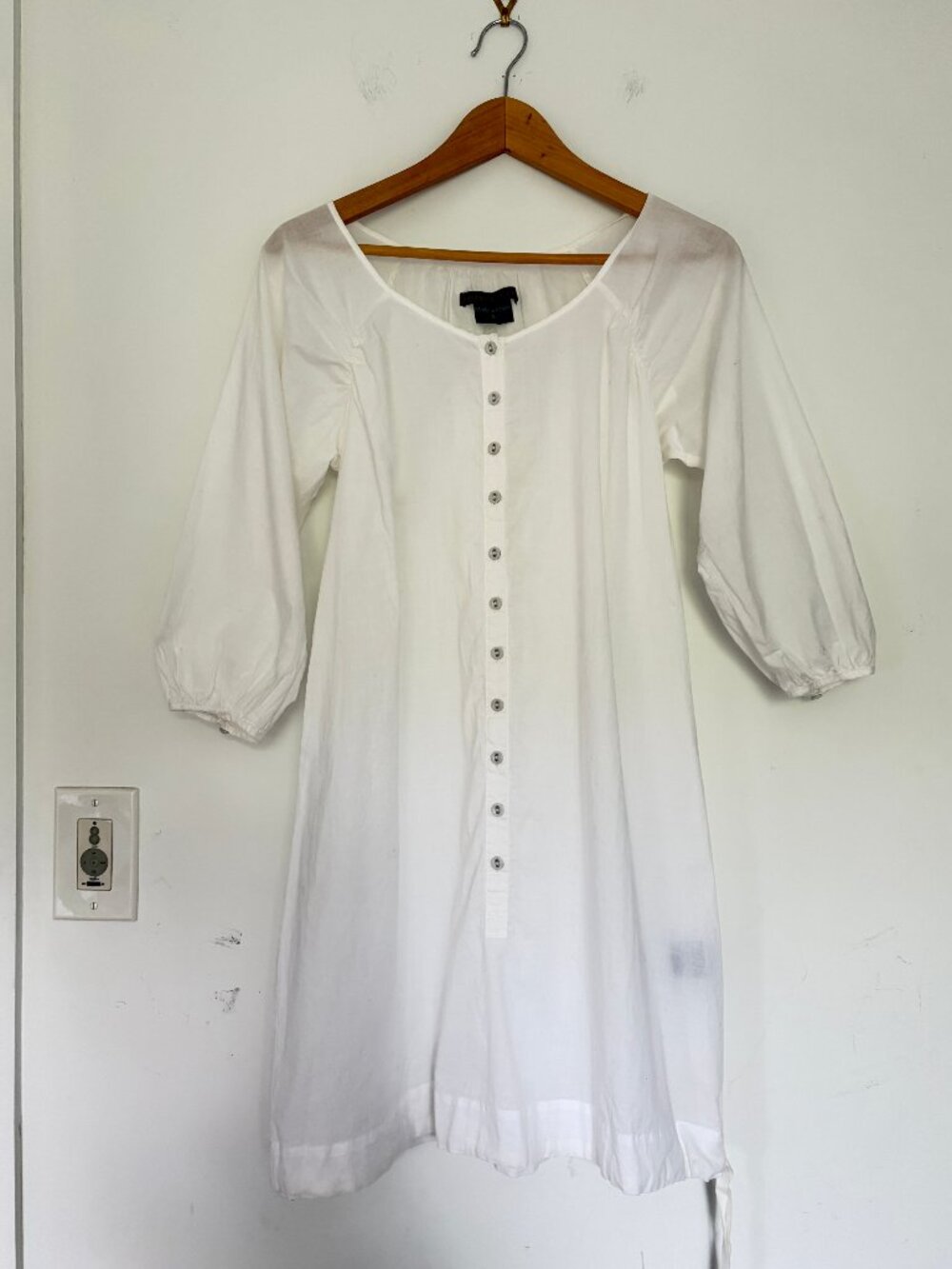 Common Thread White Cotton Shirt Dress Women's S